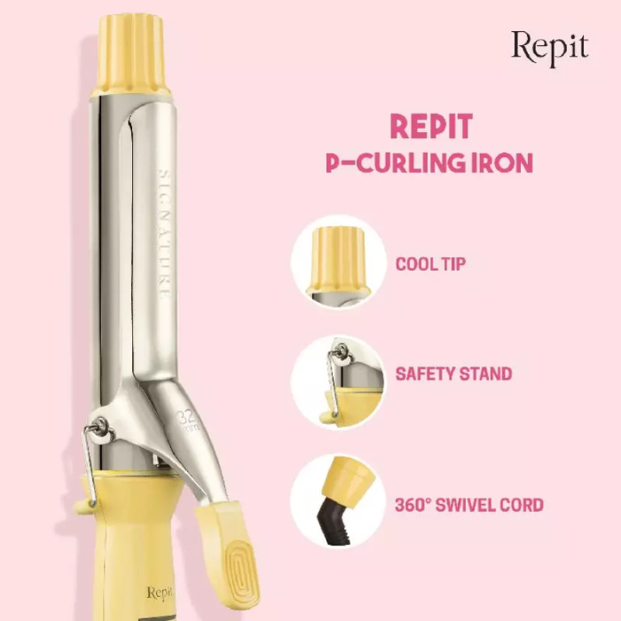 Repit Hair Styler Pengeriting Rambut Curling Iron 36MM - Yellow